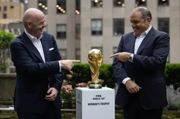 FIFA President Gianni Infantino (L) and CONCACAF President Victor Montagliani (R) would need to agree on any plan for North American nations to play in the Copa America.