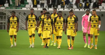 Ghana's Black Stars walking off the pitch after the defeat to Algeria. SOURCE: Twitter/ @Team_GhanaMen
