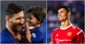 Lionel Messi, Mateo, Cristiano Ronaldo, family, three sons