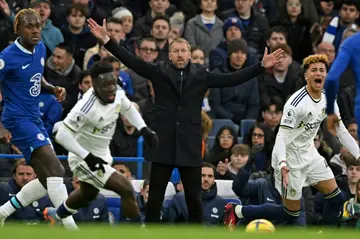 Chelsea boss Graham Potter watches his side's win against Leeds