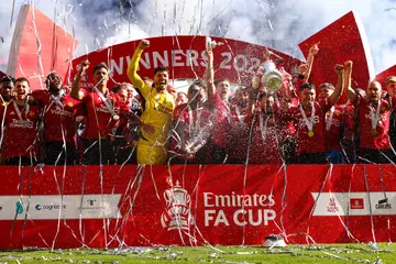 Manchester United edged rivals City to win the FA Cup. United have now on the trophy 13 times. Photo by Marc Atkins.