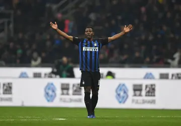 Kwadwo Asamoah of FC Internazionale gestures during the Serie A match