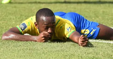 Peter Shalulile celebrates after scoring.