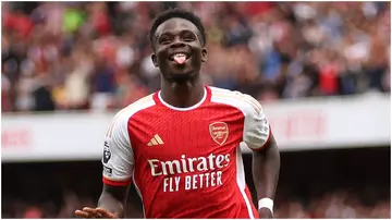 Bukayo Saka, Arsenal, Fulham, Emirates Stadium.