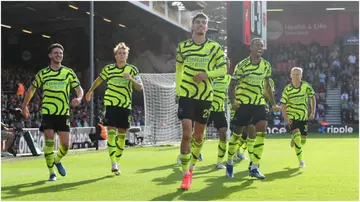 Kai Havertz celebrates after scoring during the Premier League match between AFC Bournemouth and Arsenal FC at Vitality Stadium. Photo by Stuart MacFarlane.