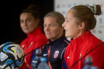 Norway goalkeeper Aurora Mikalsen (R) says they face a "tough challenge" against in-form Japan in the Last 16 of the Women's World Cup on Saturday