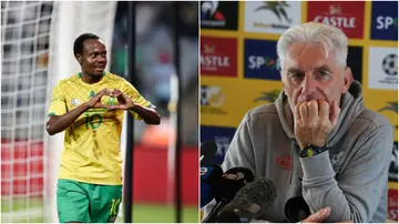 Percy Tau, AFCON 2023, Hugo Broos, South Africa, Sunday Chidzambwa, Themba Zwane, Cote d'Ivoire