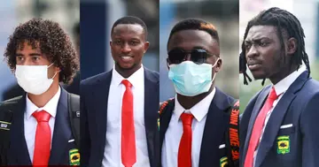 Asante Kotoko players leaving for Dubai pre-season. SOURCE: Twitter/ @AsanteKotoko_SC