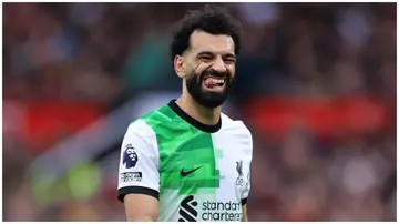 Mohamed Salah has broken Steven Gerrard's record in the English Premier League clash between Liverpool and Manchester United at Old Trafford. Photo: Simon Stacpoole.