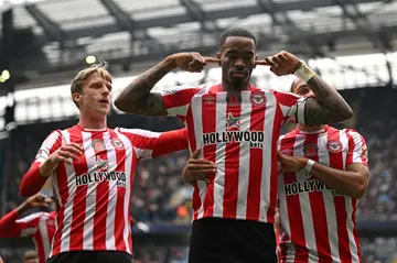 Brentford's Ivan Toney (centre) bounced back from missing out on England's World Cup squad