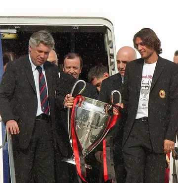 Carlo Ancelotti trophies with AC Milan