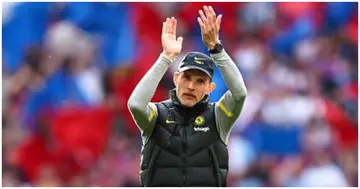 Thomas Tuchel during The FA Cup Semi-Final match between Chelsea and Crystal Palace at Wembley Stadium. Photo by Marc Atkins.