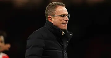 Manchester United manager Ralf Rangnick after the Premier League match at Old Trafford, Manchester. Picture date: Saturday March 12, 2022. (Photo by Martin Rickett/PA Images via Getty Images)
