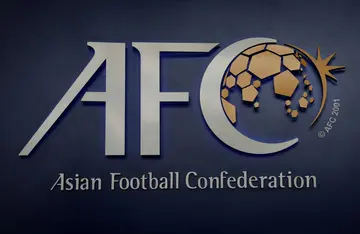 The Asian Football Confederation (AFC) logo is displayed at its headquarters in Kuala Lumpur
