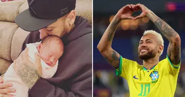 Neymar with his daughter Mavie.