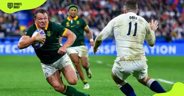 Deon Fourie competes in the 2023 Rugby World Cup.