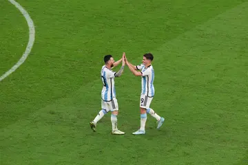 Lionel Messi, Rodrigo De Paul, Argentina, World Cup, parade, nod