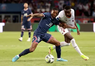 Paris Saint-Germain midfielder, Georginio Wijnaldum, battles for the ball amid reports that he is being denied an exit from the Ligue 1 champions.