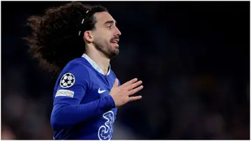 Marc Cucurella in action during the UEFA Champions League match between Chelsea and Real Madrid at Stamford Bridge. Photo by Soccrates.