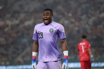 Stanley Nwabali during the Africa Cup of Nations semi-final match between Nigeria and South Africa at Peace Stadium of Bouake on February 7. Photo: MB Media.