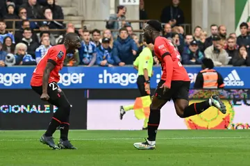 With his route to the first team at PSG blocked by the likes of Neymar, Lionel Messi and Kylian Mbappe, Arnaud Kalimuendo (R) hopes to develop into a France star of the future at Rennes