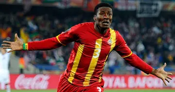 Asamoah Gyan at the 2010 World Cup. SOURCE: Twitter/ @ghanafaofficial
