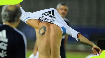 Lionel Messi tattoo of his mother