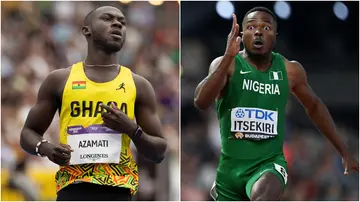 Itsekiri Usheoritse, Benjamin Azamati, Ghana, Nigeria, men's 100m, final, African Games.
