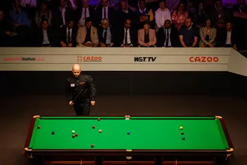 Luca Brecel of Belgium during the 2023 Cazoo World Championship