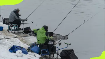 Fishermen at the Amateur Fed League 2023 Winter Cup fishing competition