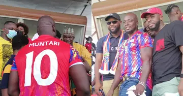 Stephen Appiah at the VIP section of the Accra Sports Stadium watching Hearts versus Kotoko. Credit: @3SportsGh