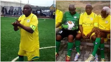 Just Like Victor Osimhen, Former Nigeria President Scores Brace in Novelty Game to Celebrate 85th Birthday