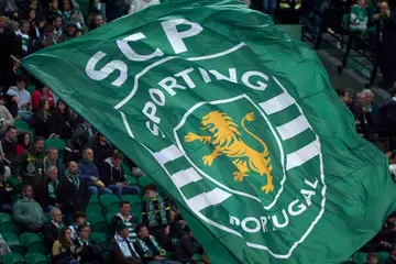 A Sporting CP flag during the UEFA Europa League match against Atalanta at Estadio Jose Alvalade on March 06, 2024, in Lisbon, Portugal