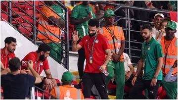 Mohamed Salah waves ahead of the Africa Cup of Nations (CAN) 2024 Group B match between Cape Verde and Egypt. Photo by FRANCK FIFE.