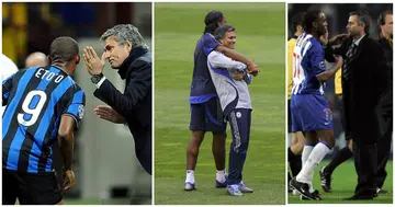 Jose Mourinho, Didier Drogba, Benni McCarthy, Samuel Eto'o