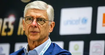 Arsene WENGER of UNICEF during the Match of Heroes between Team of Marseille and Team of UNICEF at Orange Velodrome on October 13, 2021 in Marseille, France. (Photo by Johnny Fidelin/Icon Sport via Getty Images)