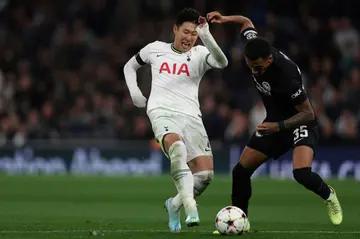 Tottenham's South Korean forward Son Heung-min (L)