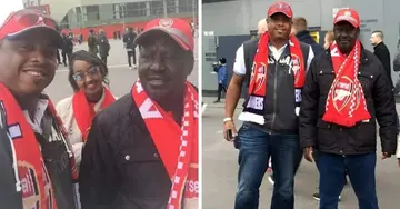Raila Odinga attends Arsenal game the Emirates stadium