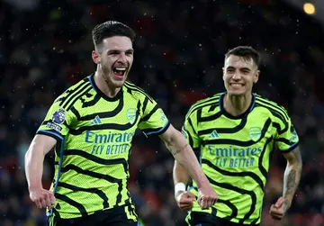 Declan Rice (left) scored in Arsenal's thrashing of Sheffield United