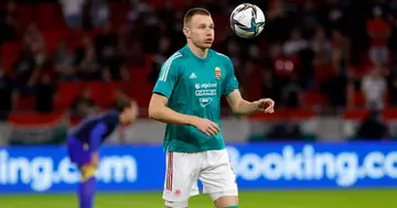 Attila Szalai of Hungary warms up prior to the FIFA World Cup 2022 Qatar qualifying match between Hungary and Andorra at Puskas Arena on September 8, 2021 in Budapest, Hungary. (Photo by Laszlo Szirtesi/Getty Images)