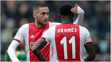 Hakim Ziyech, Quincy Promes, Ajax, Cruyff Arena, Eredivisie.