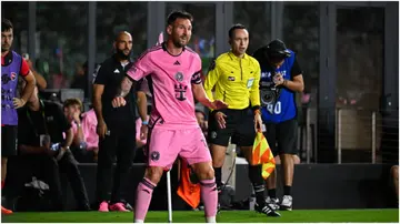 Lionel Messi in action during the friendly football match between Inter Miami CF and Newell's Old Boys at DRV PNK Stadium. Photo by Chandan Khanna.