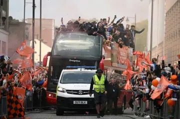 Luton hold a parade to celebrate their Premier League promotion