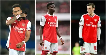 Bukayo Saka, Mesut Ozil, Pierre-Emerick Aubameyang, Arsenal.