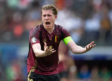 Kevin De Bruyne was spotted consoling his crying kids shortly after Belgium's Euro defeat. Photo by Visionhaus.