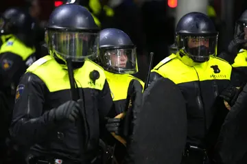 Dutch riot police were called into deal with the trouble at AZ Alkmaar