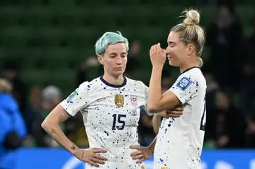 There would be no third title for Megan Rapinoe (L) and the USA