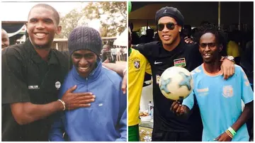 Teco has met big football players during his trips, including his icons Ronaldinho and Samuel Eto'o. Photo: EdwardTeco7.
