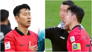 Son Heung Min took a selfie with a Jordan coach on Saturday.