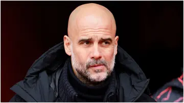 Pep Guardiola has listed two advantages Arsenal have over Manchester City in the Premier League title race. Photo by Richard Sellers.